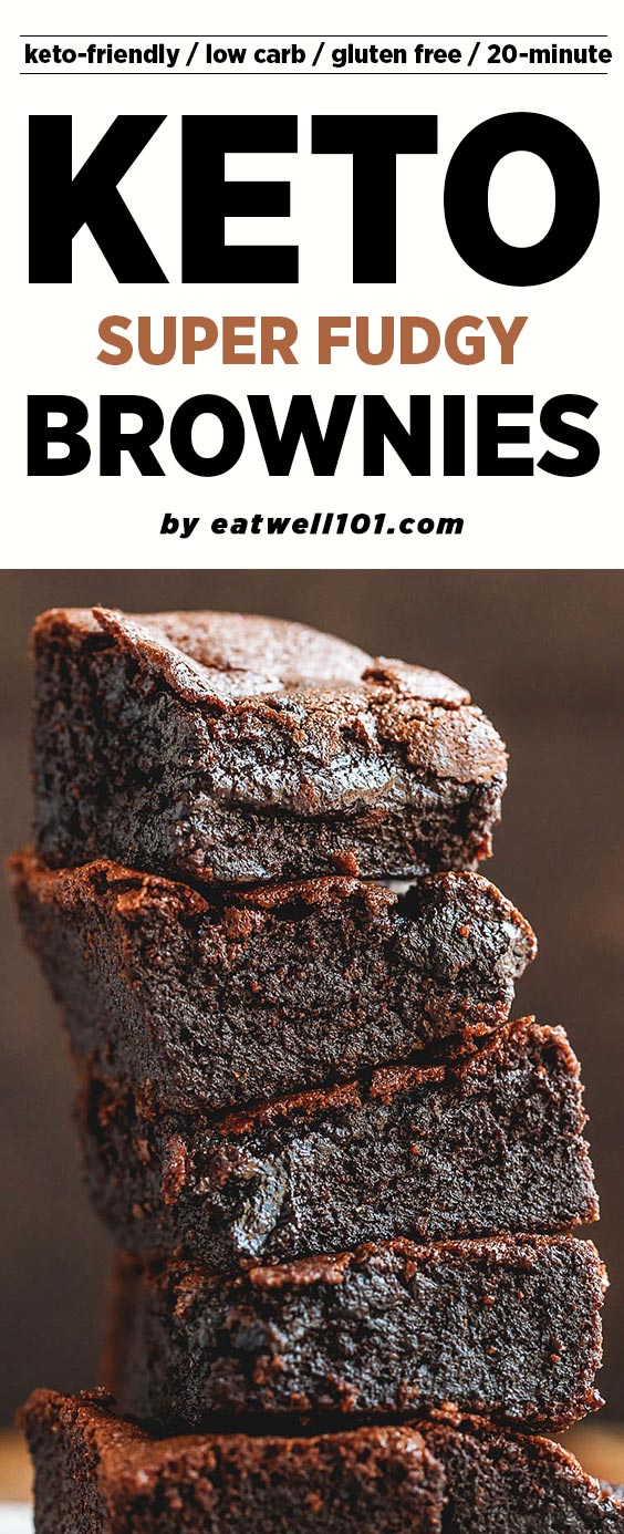 Low-Carb Keto Brownies Recipe - #eatwell101,#recipe fudgy, and super easy to make, these low carb flourless brownies literally melt in your mouth. #Lowcarb, #keto, #brownies #ketobrownies Low-carbbrownies