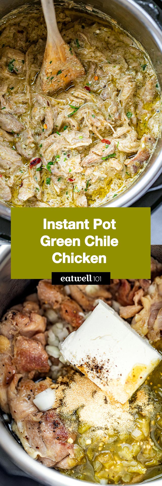 Instant Pot Keto Green Chile Chicken with Cream Cheese - #chicken #keto #instantpot #recipe #eatwell101 - If you get a craving for a juicy, spicy, easy one-pot dish, this Instant Pot chicken with green chilis is super easy to make.