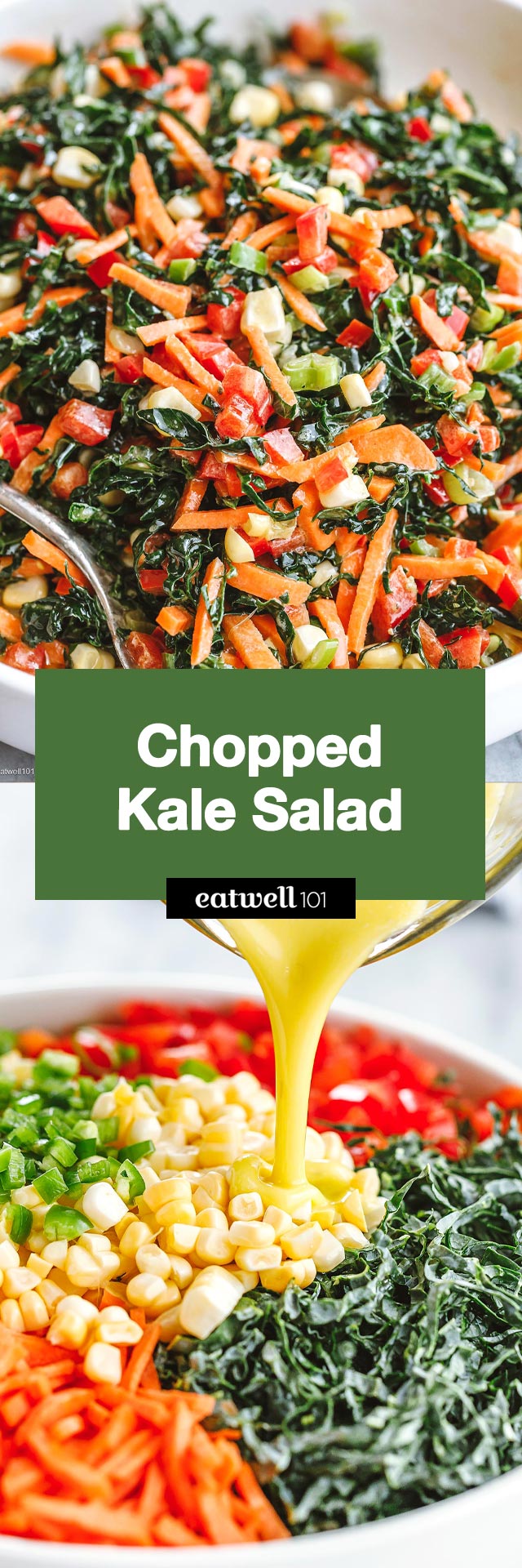 Chopped Kale Salad - #kale #salad #recipe #eatwell101 - A finely chopped kale salad recipe that will make you feel full and healthy for the rest of the day. Try this kale salad asap!
